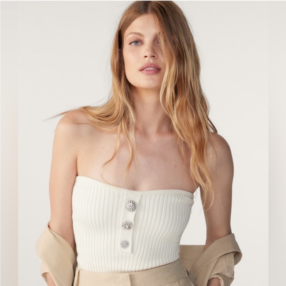 BA&SH Strapless Bustier Crop Top